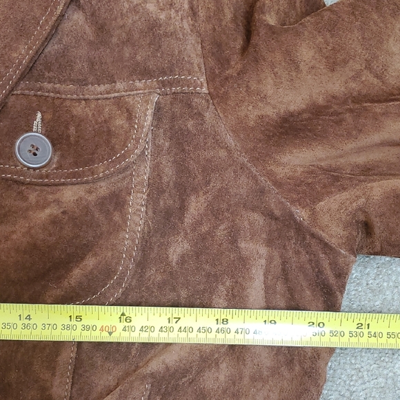 Danier Vintage Chestnut Brown Suede Blazer Country Feminine Jacket Sz 2XL - Picture 13 of 15